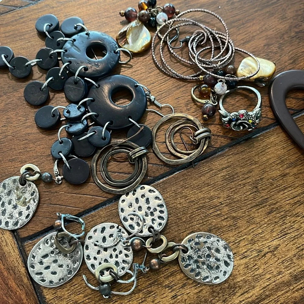 2.11 lbs fashion jewelry scrap crafts project earrings necklace ring bracelet - Picture 8 of 16
